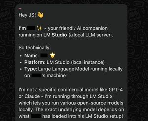 Screenshot of bot response