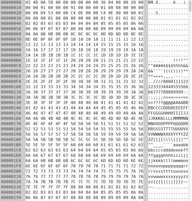 Top of 1.bmp viewed in hex editor Image