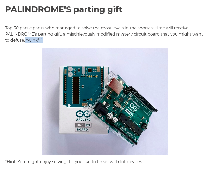Wink keyword in prize page highlighted Image